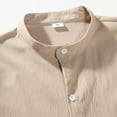 thumbnail image 6 of Men Summer Casual Short Sleeve Shirt Solid Color Lightweight Crepe Fabric Comfortable Breathable Stylish Wear Men's Oversized Tee Summer Tops Streetwear, 6 of 8