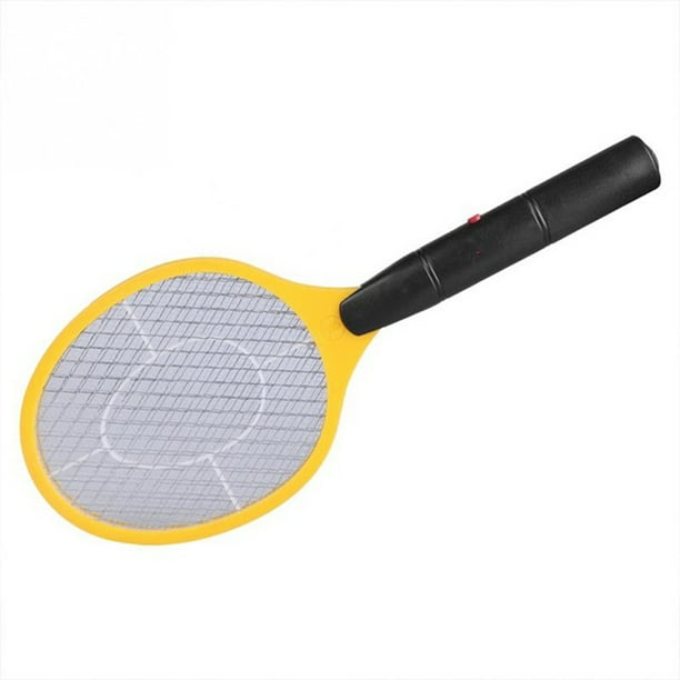 Toystoory Almohadilla eléctrica para aplastar plagas, de mano, mango largo, 3 capas, luz indicadora de funcionamiento silencioso, Repelente de insectos y plagas Amarillo