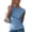Blue, variant on Womens Summers Tops Boat Neck Sleeveless Textured Wave Fabric Ruched Side Casual Everyday Lightweight Blouses Pink S