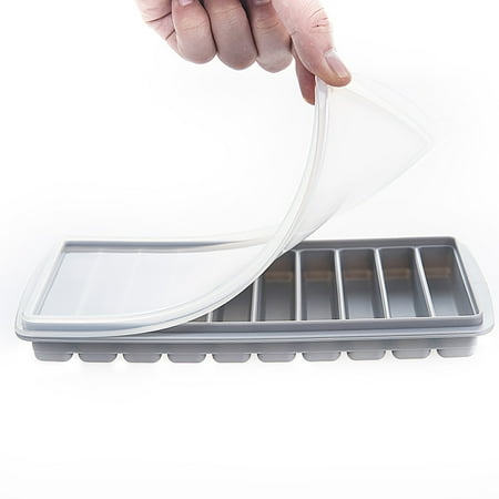 

VerPetridure Strip Shape Ice-Cube Maker Silicone Ice Tray Mold Storage Container With Cover