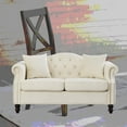 thumbnail image 3 of Modern Grey Velvet 2-Seater Chesterfield Sofa for Living Room (57"), 3 of 12