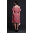 thumbnail image 3 of Bimba Pink Bird Print Womens Chic Style Cold Shoulder Shift Dress Summer Tunic - X-Large, 3 of 6