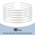thumbnail image 2 of 30 Pack 5MM /0.2 Inch Wide Thin Blank Plain Smooth Metal Base DIY Headbands Hair Bands for Women Men Girls Hair Accessories Craft Silver Gold Black (Silver), 2 of 5