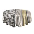 thumbnail image 5 of Round Waterproof Tablecloth 60×60 Inch, Black Lines Reusable Indoor/Outdoor Durable Table Cover for Party Kitchen Dinner Room Decor, 5 of 6