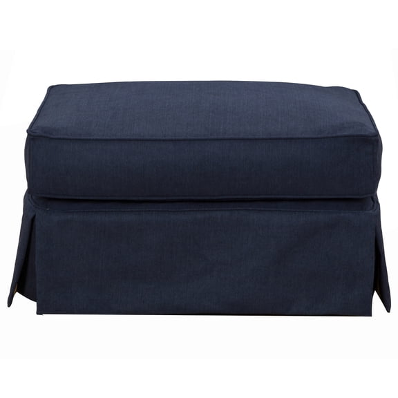 Ottoman Slipcover, Washable Ottoman Cover, Navy Blue Ottoman, Living Room Ottoman, Footrest Cover