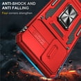 thumbnail image 3 of Dteck for Samsung Galaxy S23 Plus Case with Ring Holder Kickstand, Magnetic Rugged Hybrid Case with Dual Protection Military Grade Drop Protection Rugged Case for Samsung Galaxy S23 Plus, Red, 3 of 7