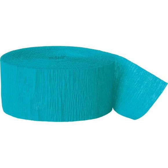 Teal Crepe Streamer, 81 ft
