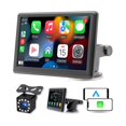 thumbnail image 1 of Soporte inalámbrico portátil para tablero de pantalla Carplay, pantalla táctil de 7 pulgadas, estéreo para coche, Bluetooth, radio FM para coche, color negro, 1 of 5