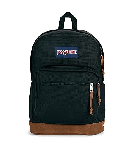 School JanSport Right Pack Backpack Work Coconut or Laptop Bookbag with Suede Leather Bottom with Water Bottle Pocket Travel 