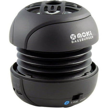 Moki BassBurger Portable Bluetooth Speaker with Microphone, Black