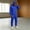 Blue, variant on Men's Sweatsuit 2 Piece Hoodie Tracksuit Jogger Set Soft Fleece Lining Outfits, Drawstring Waist Sweatpants, Fall Winter Matching Sets Yellow XXL