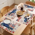 thumbnail image 5 of 4th of July Placemats Set of 8 Blue Truck American Flag Firework Flowers Place Mats Indoor Wipeable Table Mats Washable Cloth Dining Table Placemats for Kitchen Holiday Party Home Decor 13x19 Inch, 5 of 9