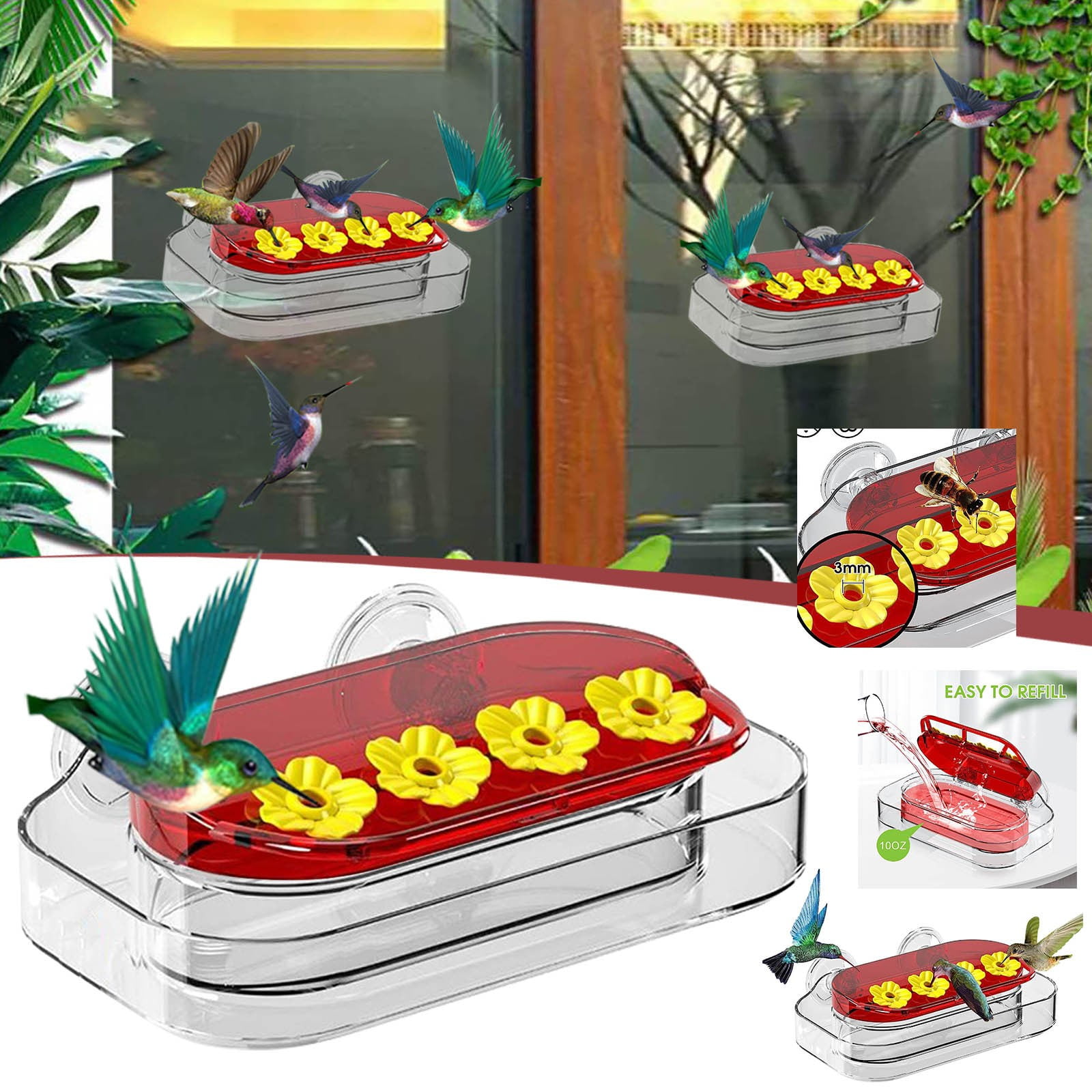 Sunhillsgrace Bird Feeders Window Hummingbird Feeders Window