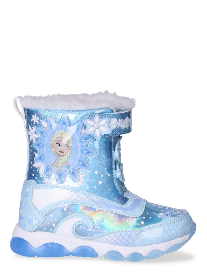 Frozen Toddler Girl Light Up Winter Snow Boots, Sizes 7-12