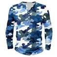 thumbnail image 3 of Mens Crewneck Sweatshirt Camouflage Printing Plus Size Button Long Sleeve Casual Blouse Shirts, 3 of 3