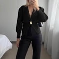 thumbnail image 2 of ShomPort Cardigans for Womens Open Front Elastic Ribbed Cuff Long Sleeve Solid Color Knitwear Casual Going Out Dressy Comfort Sweaters, 2 of 8