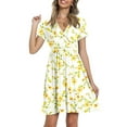 thumbnail image 1 of XXLvision Womens Wrap V Neck Short Sleeve Floral Vacation Mini Dress, 1 of 4