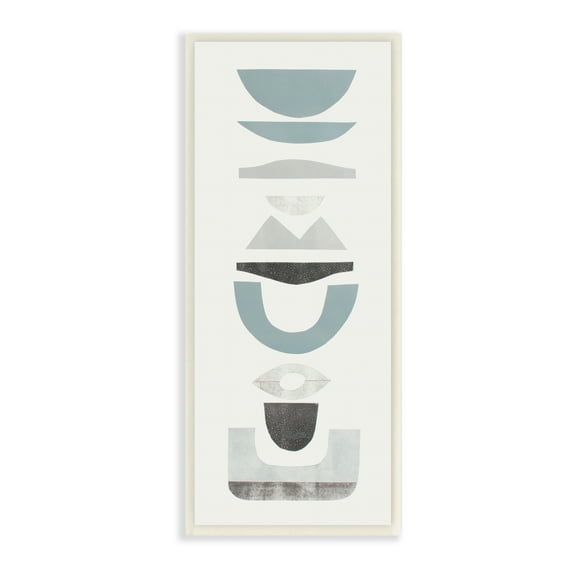 Stupell Industries Coastal Tone Totem Shapes Geometric Symbol Pattern Abstract Painting Unframed Art Print Wall Art, 7 x 17