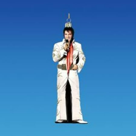 4 75 quot glass elvis presley singing in white jumpsuit with elvis singing christmas ornament