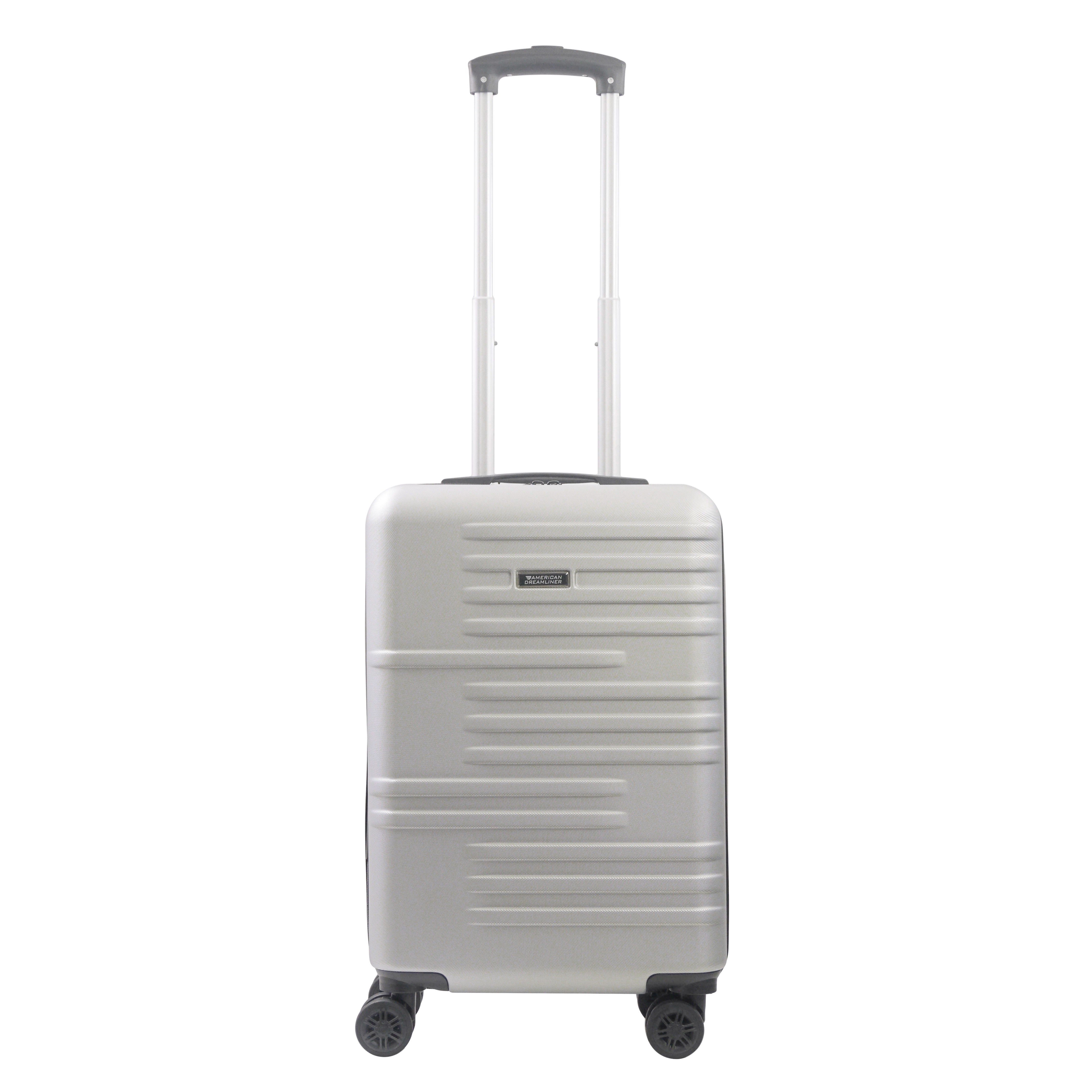 American Dreamliner 22.5 Inch Carry On Luggage, Hardshell Rolling Suitcase with Spinner Wheels, Silver Grey