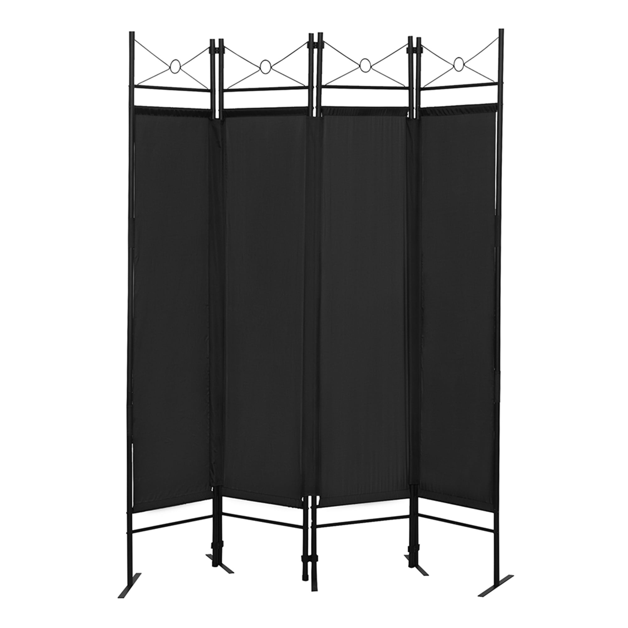 Kadyn 4-Panel Metal Folding Room Divider, 5.94Ft Freestanding Room Screen Partition Privacy Display for Bedroom, Black Kadyn 4-Panel Metal Folding Room Divider, 5.94Ft Freestanding Room Screen Partition Privacy Display for Bedroom, Black