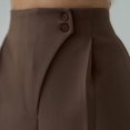 thumbnail image 4 of Women's Casual Pants High Waisted Side Pocket Straight Leg Work Pants Women'S Fashionable High Waist Zipper Casual Pants Suit Pants,Brown Women's Casual Pants XXL, 4 of 7