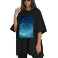 thumbnail image 4 of Plus Size Shirt for Women Black Tops for Women Short Sleeves Shirt for Women Sky 5 T Shirt Oversized Shirt for Women S, 4 of 5