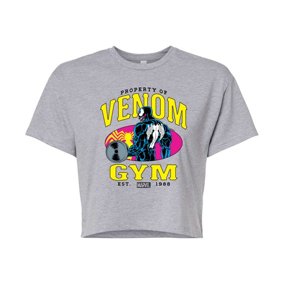 Marvel Venom - Gym - Juniors Cropped Graphic T-Shirt