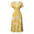 thumbnail image 5 of Long Dresses for Women Short Sleeve Wrap V-Neck Modest Dresses A-Line Beach Vacation Dresses 2026, 5 of 7
