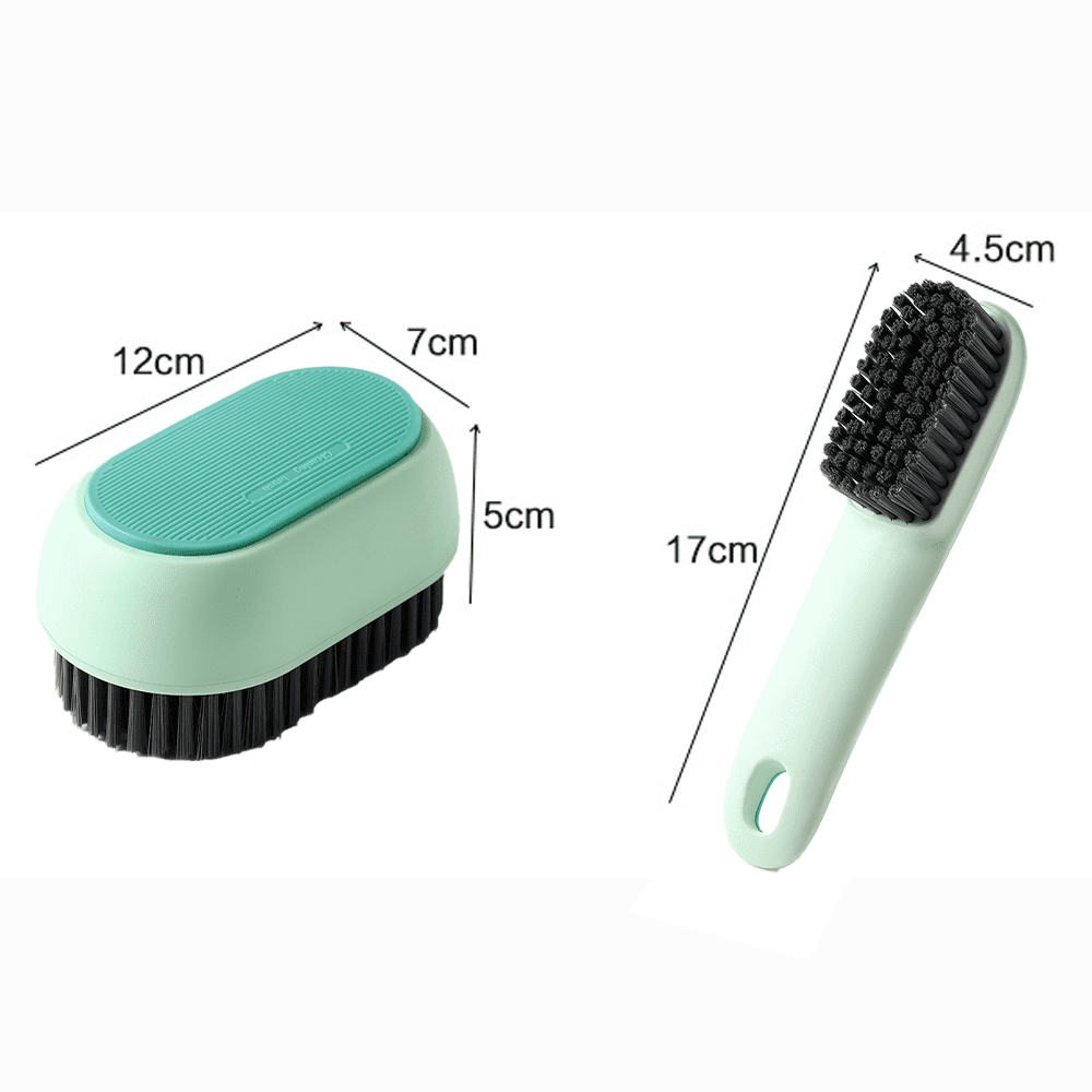 Household Bristle Cleaning BrusCleaning Brush Household Small Laundry Brush  for Soft Bristle Scrub Clothes Shoe Fabric Hand Cleaning Brushh,Press Type  Automatic Liquid Adding Brush 