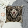 thumbnail image 2 of ARISTURING  Pillow Case Soul Love Ornate Mystic Eye Inside Heartwith Black Heart Masonic Occult Wings White Design Christian Farmhouse Decorative Throw Pillows Covers 16"x16" for Bed Couch Decorations, 2 of 5