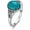 Teal-6, variant on Turquoise Vintage Ring for Women, S925 Sterling Silver Oval Cut Natural Turquoise/Moonstone//Black Onyx Boho Turquoise Jewelry for Birthday Mother's Day Christmas