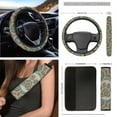 thumbnail image 3 of Yuyamidu 12 Pack Boho Front Car Seat Cover Set Dog Paw Steering Wheel Cover Seat Belt Pad Armrest Cover Garbage Can Air Vent Pouch Rearview Mirror Cover Moon Coasters Keychain Wristlet, 3 of 6