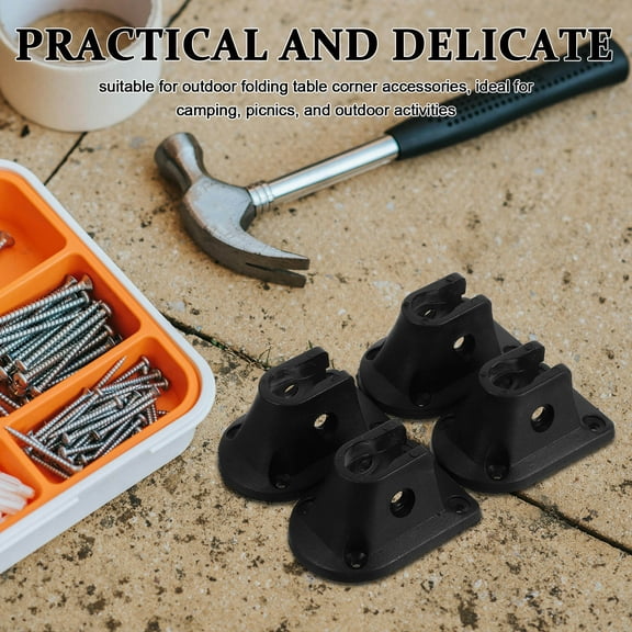 Raindrops  4 Set Folding Leg Hinge Bracket Table Mounting Brackets Black