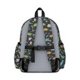 thumbnail image 3 of Black Cartoon Dinosaurs Text Pattern Cute School Backpack with Padded Back and Adjustable Shoulder Straps 13.4"x11"x4.7", 3 of 5