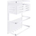 thumbnail image 3 of Bewildely Estante de refrigerador multifuncional blanco, estante de pared lateral para lavadora de horno microondas de hierro forjado, estante Cocina y Comedor Blanco L Bewildely HA027024-02, 3 of 6