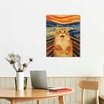 thumbnail image 2 of ARISTURING  Abstract Edvard Munch Canvas Wall Art Famous Art The Scream Funny Cat Aesthetic Poster Retro Print Paintings Orange Gallery Wall Decor Pictures for Bedroom Living Room, 2 of 4