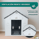 thumbnail image 4 of Casa para Perro Grande Exterior con Puerta metálica térmica con ventilación, Resistente a la Intemperie con Techo Triangular para Lluvia, Gris  98x84x82 cm, 4 of 8