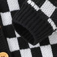 thumbnail image 4 of Baby Sweater Knit Infant Kid Clothing Tops Long Sleeve Autumn Newborn Girl Boy Tops Fashion Plaid Cardigan Warm 0-18M Outerwear, 4 of 5