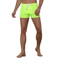 thumbnail image 5 of INSPIRE CHIC Men's Solid Color Drawstring Waist Summer Beach Pool Swim Trunks 32 Green, 5 of 6