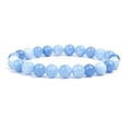 thumbnail image 4 of Pulsera de cuentas de piedra Natural para hombres y mujeres, cuarzo de cristal, amatista, aguamarinas, Jades, joyería, ágata, brazalete elástico, 4 of 4