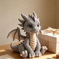 thumbnail image 4 of Hometravel Soft Knitted Cotton Dinosaur Plush Toy, Handmade Crochet Stuffed Animal Decor, Cute Knitted Dinosaur Figurine for Shelf, Bedroom, Gift Display, 4 of 6