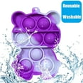 thumbnail image 3 of Simple Sensory Toy Fidget Dimple Toy Keychain, Silicone Bubbles Flipping Board Toy, Stress Relief Dimple Fidget Toy for Concentration Training, Hand Exercise Educational Toy for Kids Adults (#Bear 05), 3 of 7
