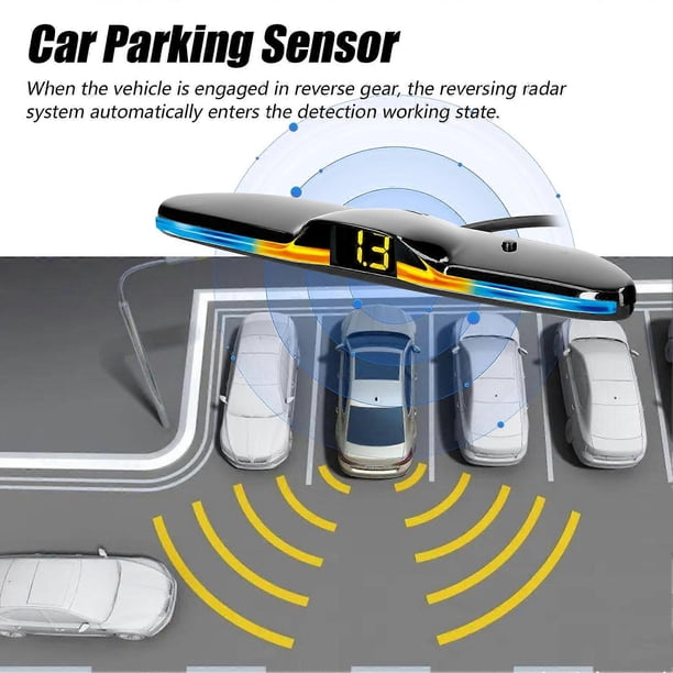 Car Parking Sensor Rear Reversing Radars System with 4 Parking Sensors Distance Detection LED Light Distance Display Warning Buzzer