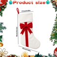 thumbnail image 3 of White Velvet Christmas Stocking with Bow, 18 Inch Large Hanging Sock for Fireplace and Tree Decor, 1PC (White), 3 of 5