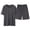 Dark Gray, variant on Modal Pajama Set for Men Crewneck Short Sleeve Matching Sets Top and Shorts Casual Solid Drawstring Lounge Comfortable Loose Soft Loungewear