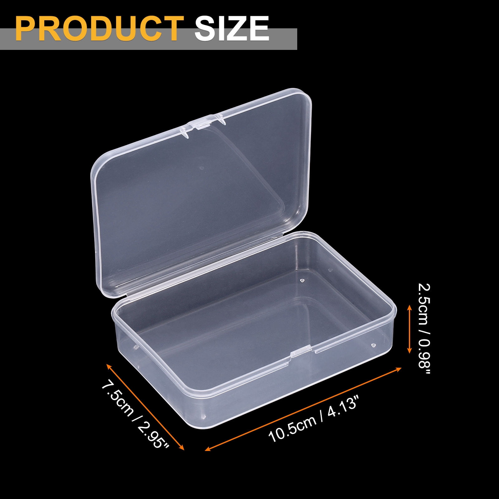 Uxcell 24pcs 4.13" x 2.95" x 0.98" Plastic Beads Storage Containers Box, Clear