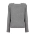 thumbnail image 5 of LYXSSBYX V-Neck Long Sleeve Sweater Tops Hot Sale Clearance for Women's Hedging V-Neck Loose Solid Color Temperament Long Sleeve Strapless Sexy Knitting Tops Sweater, 5 of 8