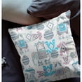 thumbnail image 6 of Elephant Howdah Faux Suede Fabric Throw Pillow in Beige and Blue 18x18, 6 of 9
