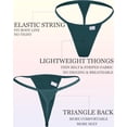 thumbnail image 3 of 10 Pack Women's Cotton G-String Thongs, Stretch T-back Tangas Low Rise Hipster Sexy Underwear S-XL, 3 of 7